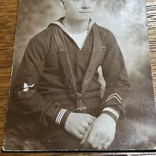 Antique Postcard RPPC Young Navy Man - Boy WWI 1900s Photo Booth picture