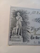 First National Bank of Cooperstown, NY - check dated 1895 Leatherstocking & Dog picture