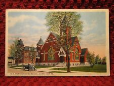 1916. M.E. CHURCH AND HIGH SCHOOL. NORTH EAST, PA. POSTCARD L10 picture