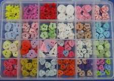 #14 Lot-24 New Small-Med. Buttons 2 Holes Flowers Hearts Stars Sewing DIY Crafts picture