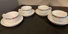 Cappuccino White with Italian Colors Prejecting 2500 Ltd 4 Cup And Saucer Sets  picture