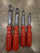 4 MAC TOOLS 12PT Box End Red Handle Wrenches USA picture