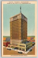Birmingham Alabama~Hotel Thomas Jefferson Exterior View~Vintage Linen Postcard picture