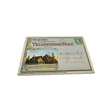 Vtg Haynes Yellowstone National Park 1921 Fold-out Post Card Book 18 Color Pics picture