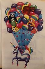 VTG 1984 Lisa Frank Jumbo Markie Rainbow Unicorn w/ Balloons Sticker *Damaged* picture