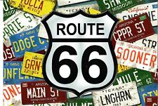 NEW Postcard 4x6 Classic Route 66 license plate background colorful postcrossing picture