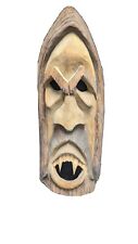 Romanian Wall Art Hand Carved Wooden Large Tribal Style Mask Vintage picture
