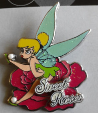 JDS Tinker Bell Sitting on Flowers Sweet Roses Pin~2004~Pin# 29660~NEW ON CARD picture