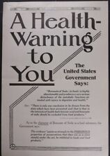 Vintage Magazine Ad 1909 Health Warning Benzoate of Soda U.S. Government picture