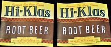 Original Vintage Hi-Klas Root Beer Bottle Labels Lot of Two picture