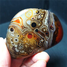 TOP 82G Natural Polished Silk Banded Lace Agate Crystal Madagascar  B371 picture