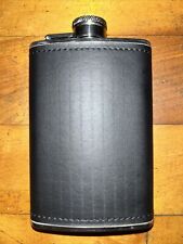 Black Soft Leather Stainless Steel Flask Bottle 4” picture