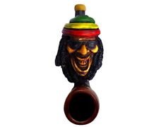 Rasta Hat Man Handmade Tobacco Smoking Small Hand Pipe Reggae Dread Jamaican Art picture