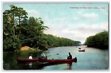 c1910's Canoeing On Deal Lake Asbury Park New Jersey NJ Antique Postcard picture