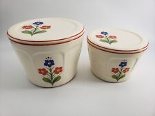 Vintage 1930's Universal Cambridge Ceramic Canister Set of 2, Floral picture
