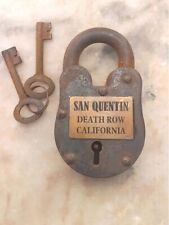 Vintage Old SAN QUENTIN PADLOCK DEATH ROW CALIFORNIA Iron Brass Padlock picture