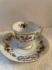 Vintage Noritake DRESDENA  Demitasse Cup and Saucer White Floral Gold Color Rim picture