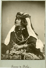 Algeria, Vintage Biskra Woman Print. 18x24 Circa 19 Silver Print picture