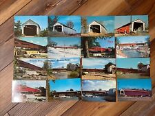 Vintage Lot Of 16 Parke County Indiana Covered Bridge Postcards picture