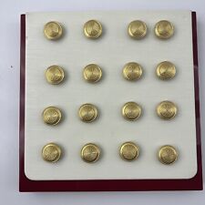 16 Vintage Gold Tone Metal  Buttons Waterbury Co 3/4” Web picture