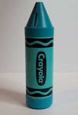 Vintage 1988 Crayola Crayon Piggy Bank 8” Tall by Ralphco RARE - Blue/Green Coin picture