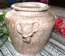 RARE Thai Vintage Flower Pot Handmade Three Elephant Heads 12