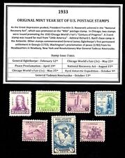 1933 YEAR SET OF MINT -MNH- VINTAGE U.S. POSTAGE STAMPS picture