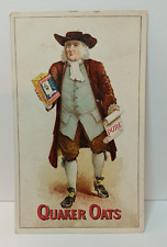 Quaker Oat C 1890's Advertising Trade Card New Product - Pancake Flour 2 lb Bags picture