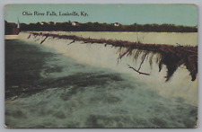 Ohio River Dam & Falls, Near Neighborhood Louisville, Kentucky Vintage Postcard picture