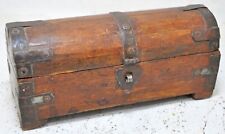 Vintage Wooden Half Round Small Storage Box Original Old Hand Crafted picture