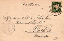 Posted in 1899 Postcard + 5 Bayern Pfennig Stamp. Augsburg, Germany picture