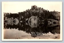 RPPC Freak Reflection Sylvan Lake South Dakota AZO 1918-1930 VTG Postcard 1446 picture