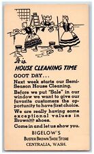 Centralia Washington Postcard House Cleaning Bigelow's Buster Brown Shoe c1940 picture