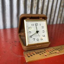 Westclox Vintage Wind Up Fold Case Small Bedside Alarm Clock picture