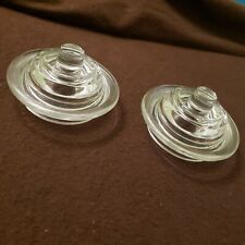 Pair 2 Unmarked Glass Coffee Percolator Replacement Lid Top picture