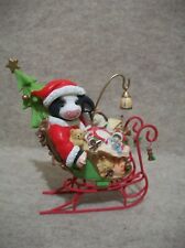 Santa Sleigh Is On It's Way - Mary Moo Moo Cow Figurine picture