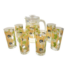 NWT Set of 7 Alpine Cuisine Pitcher and 12 oz Iced Tea Glasses Atomic Design picture