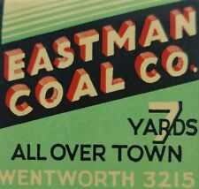 Vintage Matchbook Eastman coal co Chicago IL Koppers Coke 1930's K rare rear picture