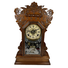 Antique Gilbert Kitchen Mantel/Parlor Clock Alarm 8-Day, Time/Strike,Trout Model picture