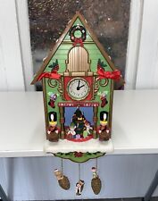 Avon 2011 Tick Tock Til Christmas Santa Cuckoo Clock Animated Musical Tested picture