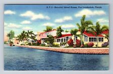 Ft Lauderdale FL-Florida, Island Homes on Water, Antique Vintage Postcard picture