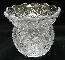 Vintage EAPG Bryce Fashion Pressed Flared Glass Daisy Button Toothpick Holder picture