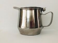 Vtg Stainless Steel Lidded Cream Pitcher 9 Oz. Restaurant Service Hotel Durable picture