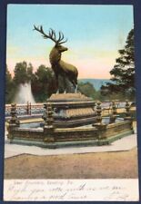 Deer Fountain, Reading, PA Postcard 1909 picture