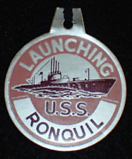 WWII USN Navy USS Ronquil SS-396 Balao Class Submarine Launching Tag Jan. 1944 picture