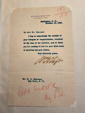William H. Taft hand-signed letter - December 10, 1908 picture