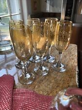 SET 6 Cristalleria Fumo Handmade Crystal Toasting Champagne Flute - Italy picture