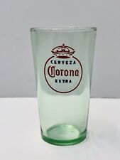 Corona Extra Cerveza Vintage Beer Glass Clean Green Tint Heavy Glass 4.75 Inches picture