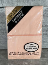 Vintage Tastemaker Two Standard Pillowcases Solid Peach 120 Blend picture