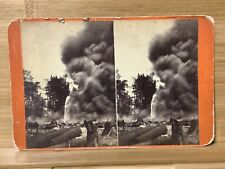 C. 1880s Stereoview Of Pennsylvania Oil Country Fire - West & Waddell - Bradford picture